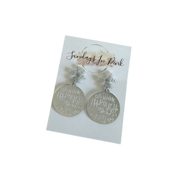 DASHING THROUGH THE SNOW Christmas Earrings NEW - Picture 2 of 4